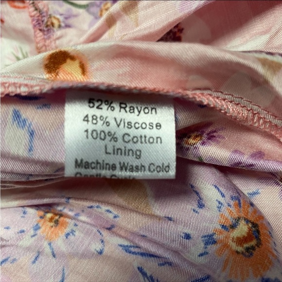 Rachel Parcell Pink Floral Shirt Dress Belted Tiered Ruffle Hem Long Sleeve 6 - Picture 16 of 16